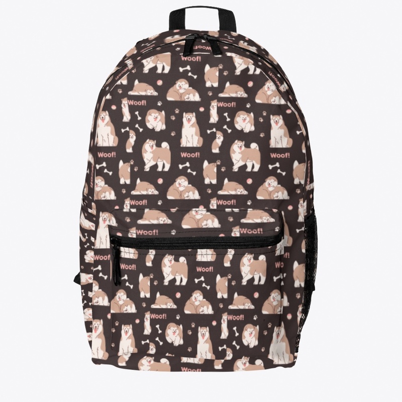 Trendy Dog Print Backpack – Stylish 