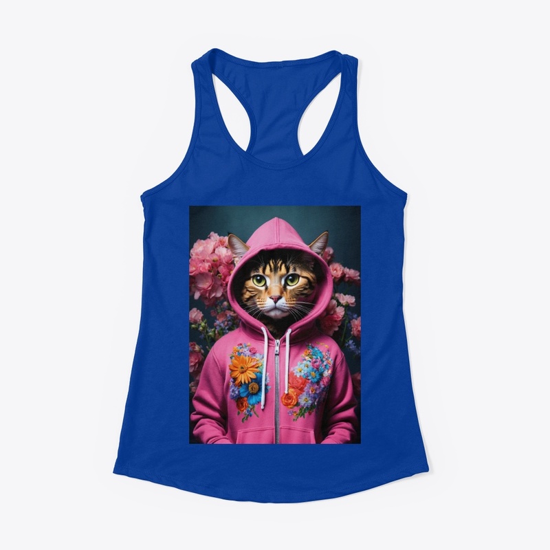 cat wearing embellished hoodie 