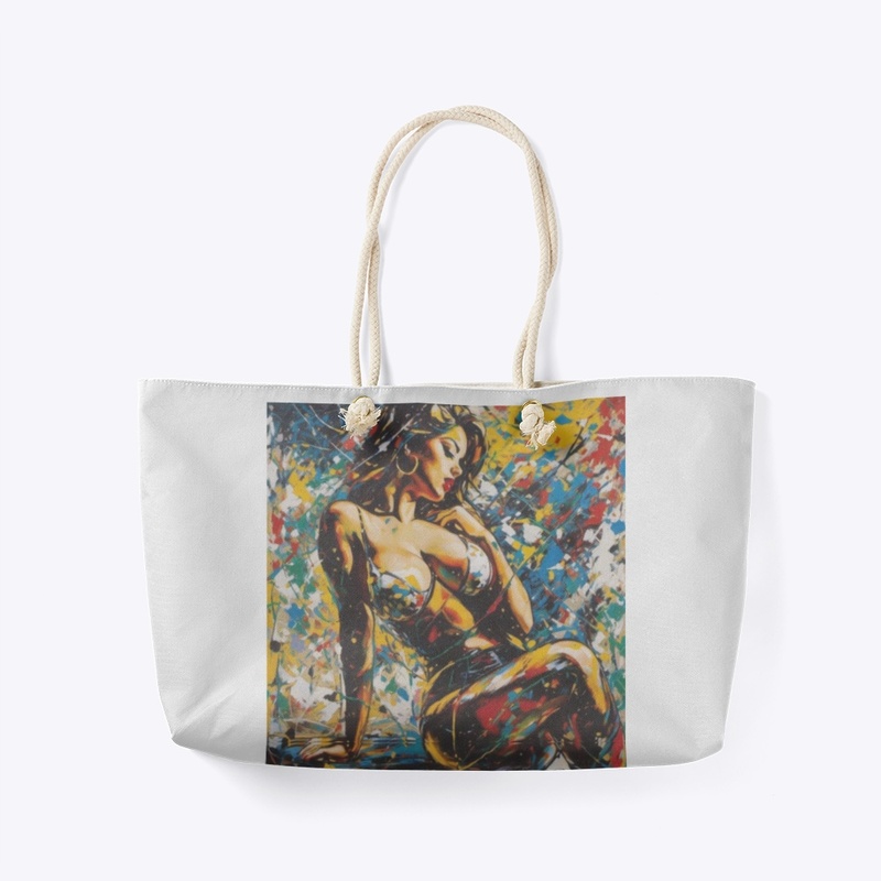 Beautiful woman splashing in paint