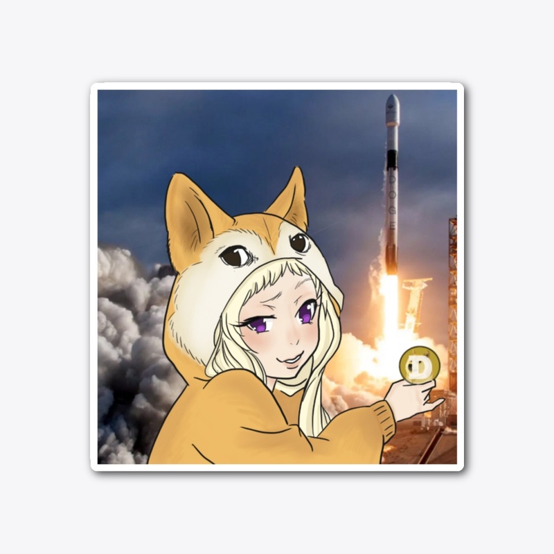 Doge Girl - to the Moon (background)