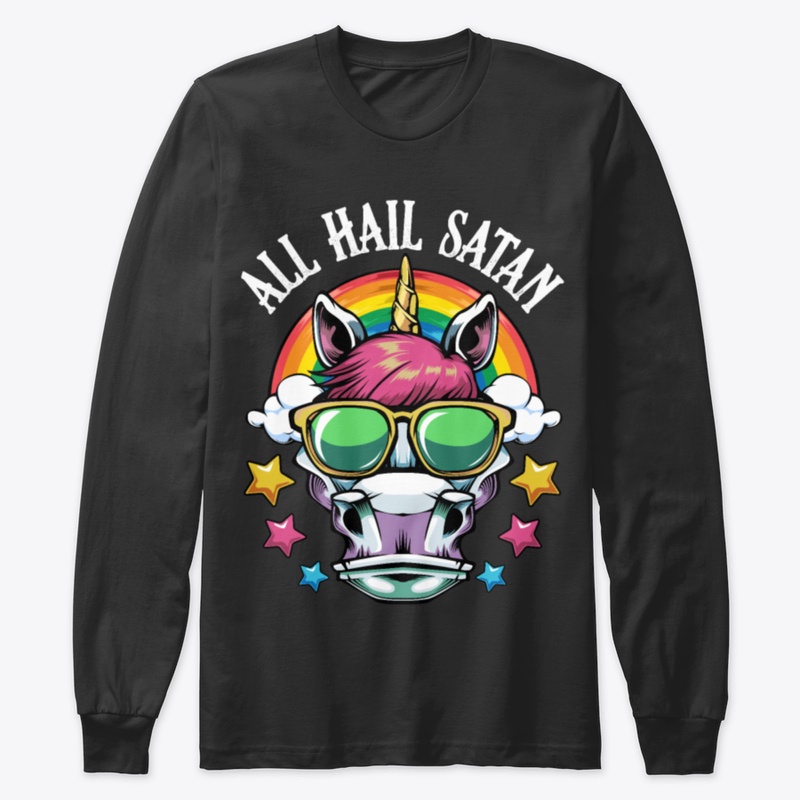 All Hail Satan Unicorn Rainbow Stars Gif