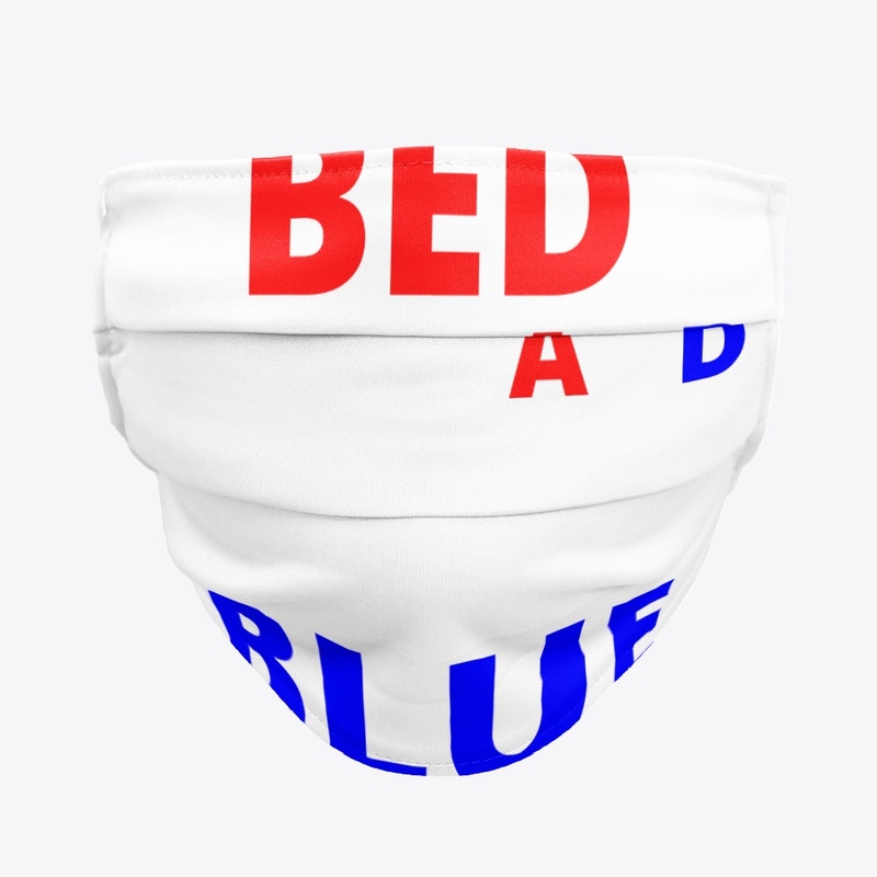 Bed white and blue funny independence na