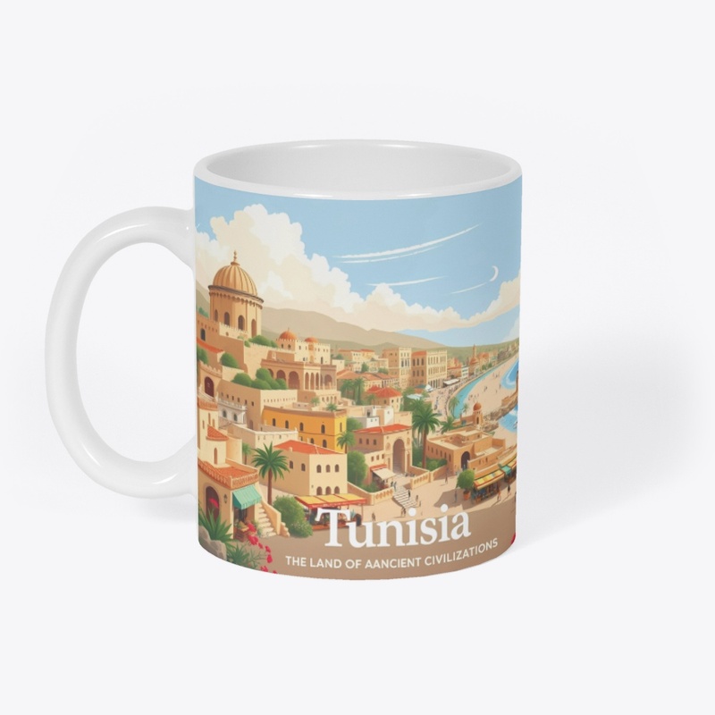 Tunisia Coastal Cityscape Art