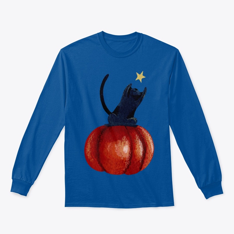 Cat on pumpkin Halloween Design