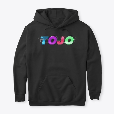 Multi Colored Pixel Hoodie Black T-Shirt Front