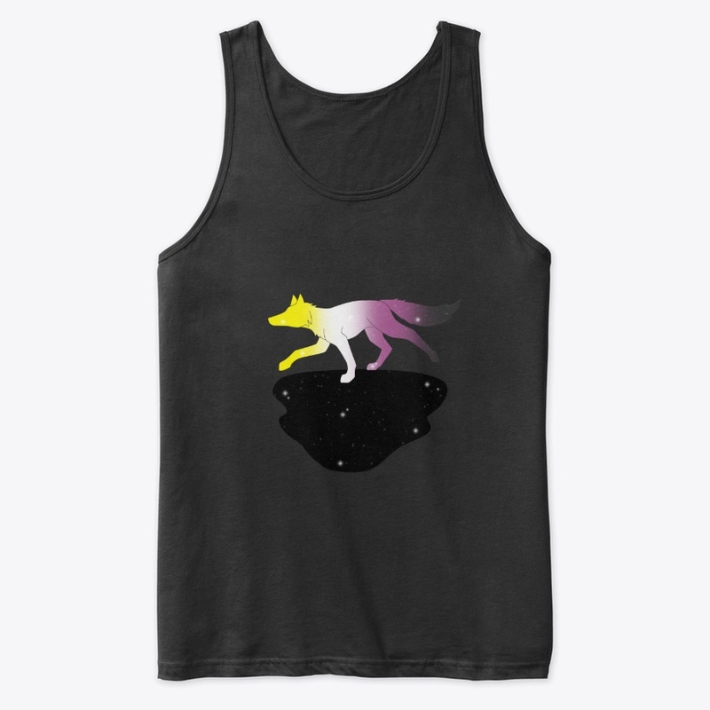 Non-binary starry running fox