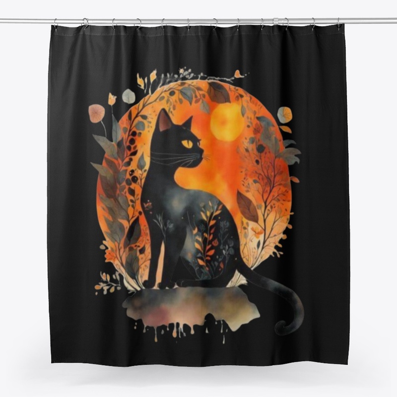 Black Cat in the Fall