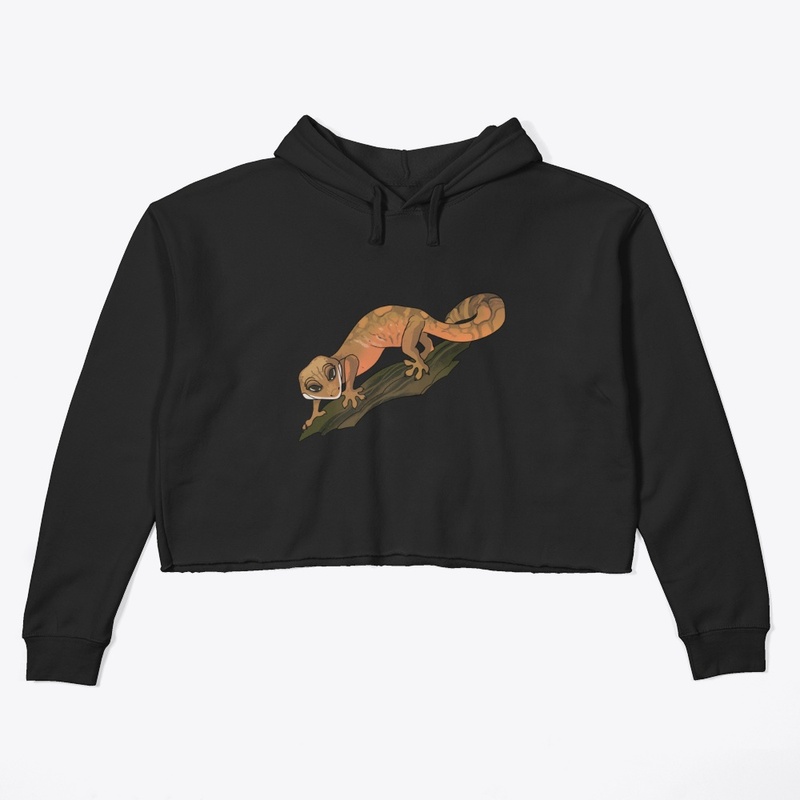 Sage Cat Gecko Cropped Hoodie