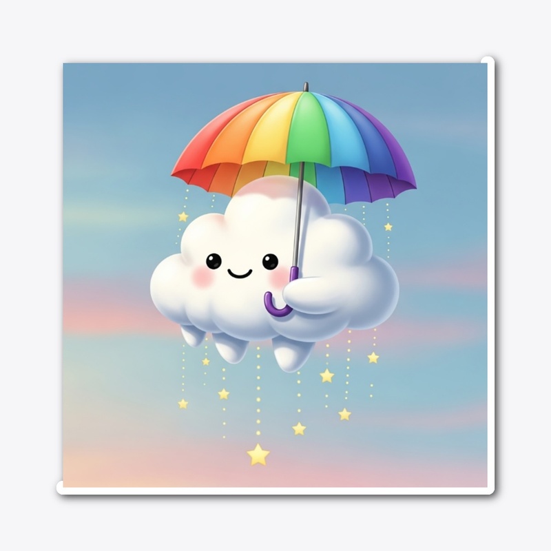 Cute Cloud &amp; Rainbow Umbrella