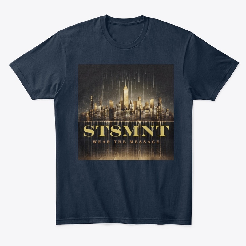 gold-drenched urban skyline