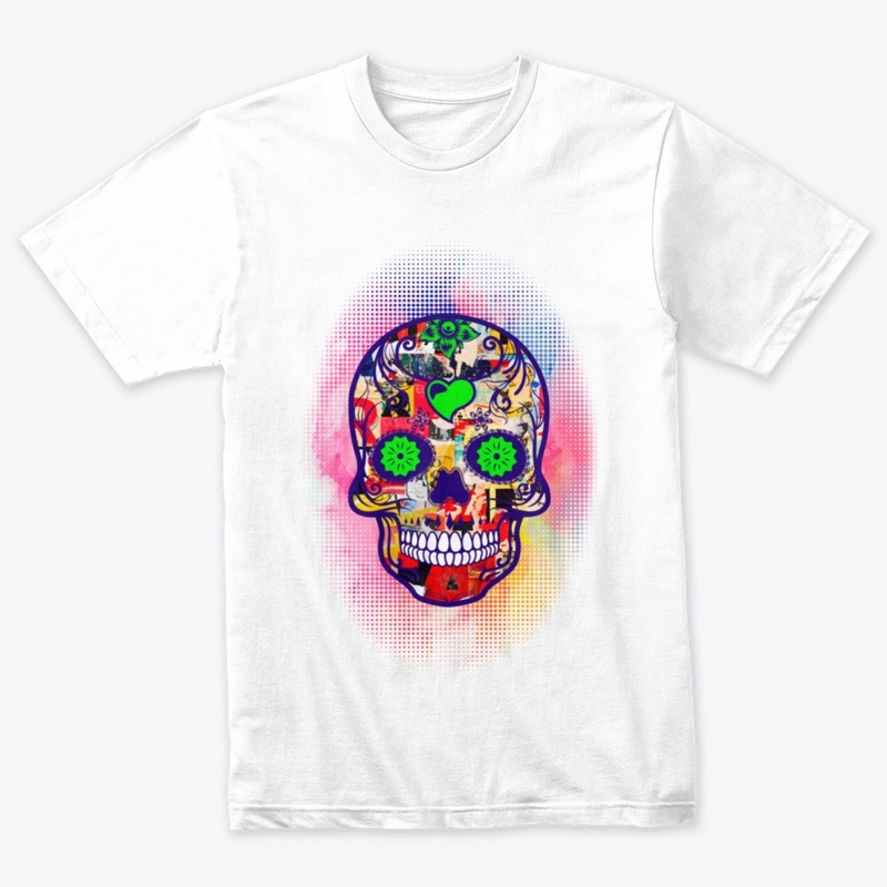 Colorful skull scrap paper