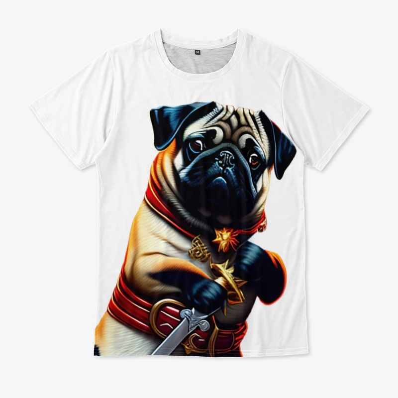 A dog holding a knife