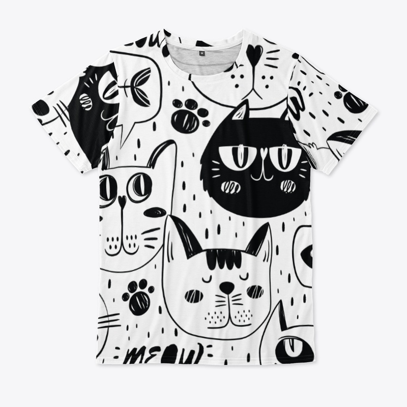 t-shirt with abstract cat 