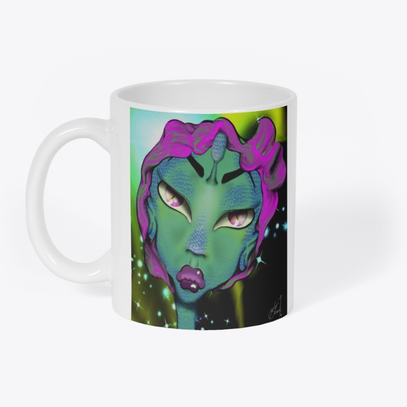 GREEN SNAKE EYED FEMALE ALIEN