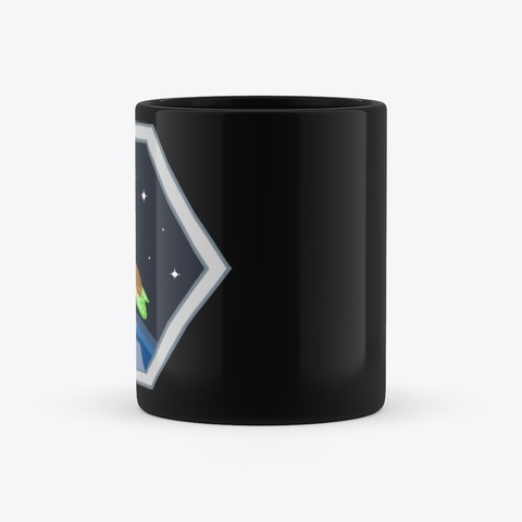 Space Turtle Drinkware Black T-Shirt Right