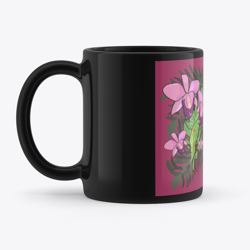 Orchids and Hibiscus on Mauve