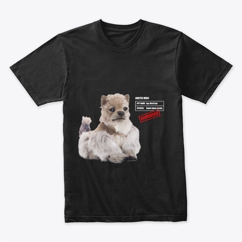 Spy Wolf Cub Black Camiseta Front
