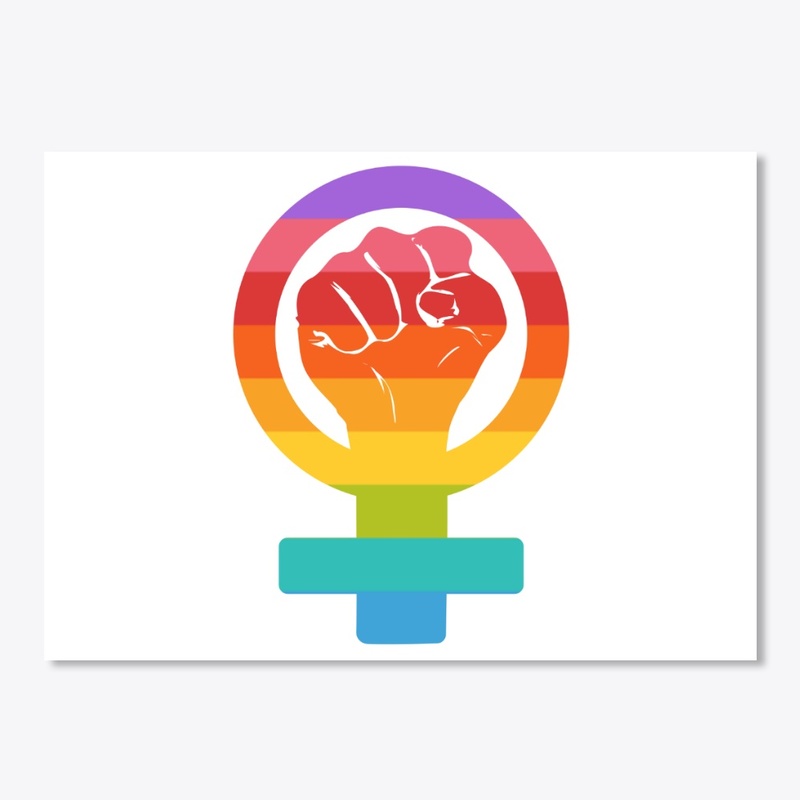 Colorful female activist symbol