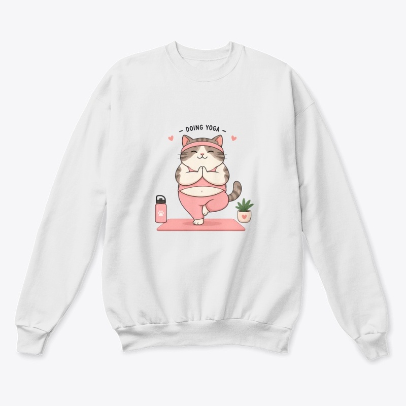 Chubby Cat Doing Yoga