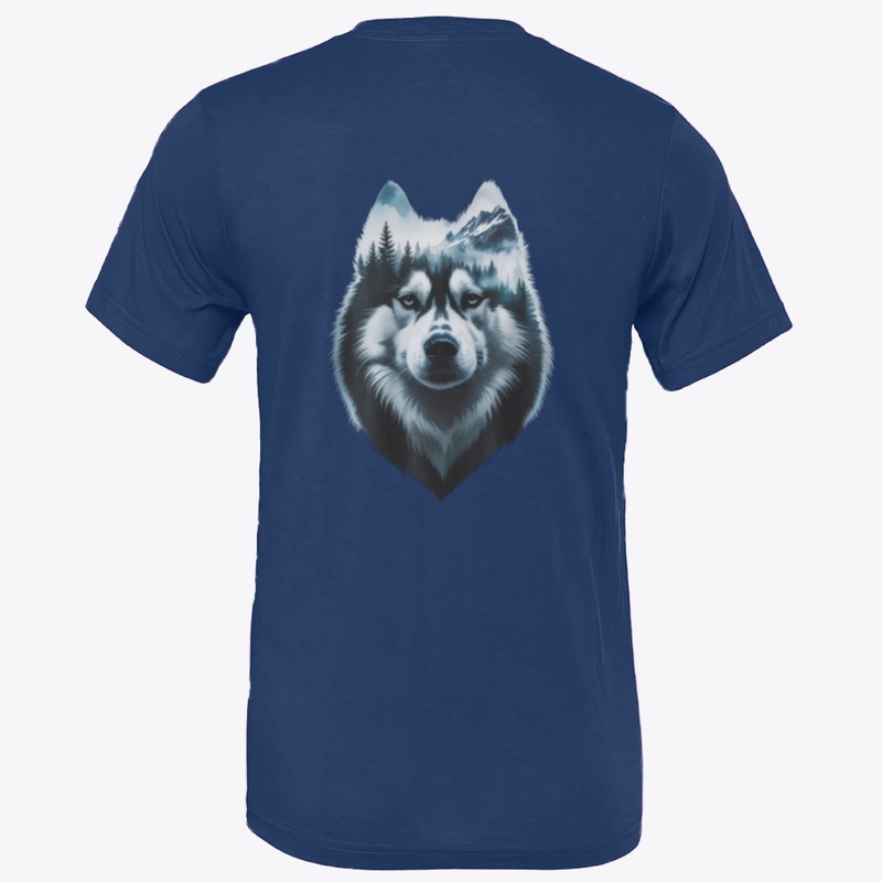 Siberian Husky Forest Nature Art Tee