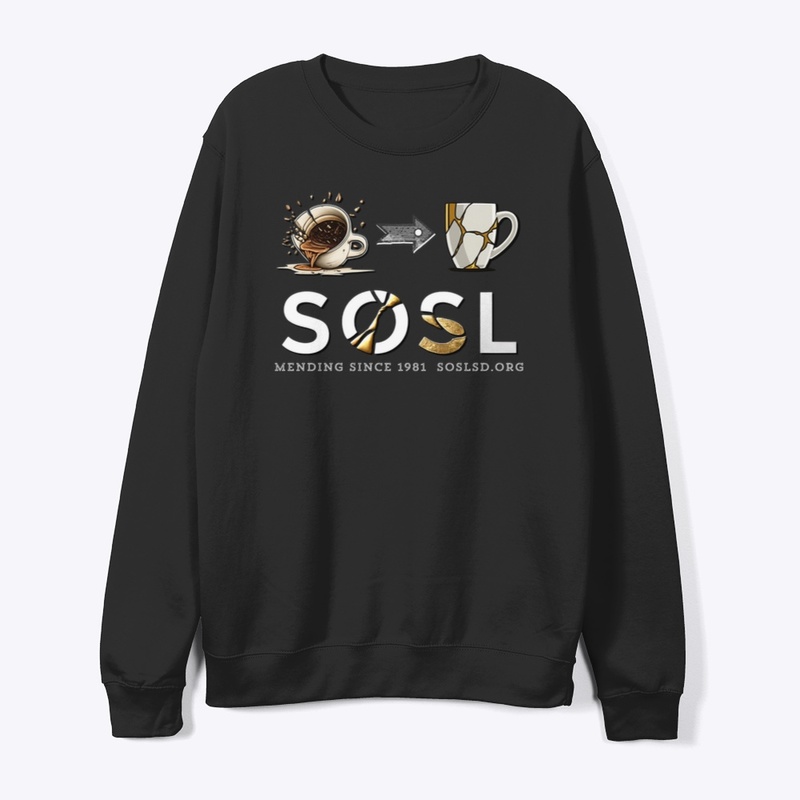 Mending crewneck sweatshirt in darks