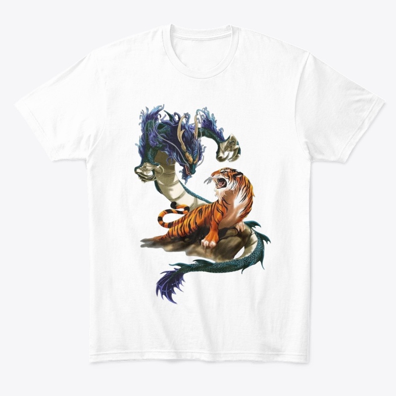 Tiger and dragon design T-shirt