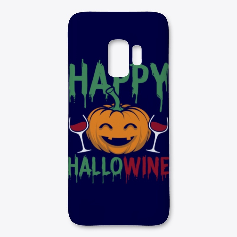 Happy Hallowine Halloween mask and shirt