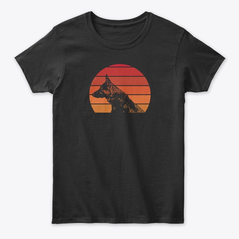German Shepherd Retro Sunset