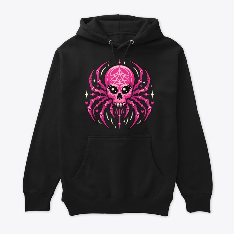 Spider Skull in Cute Horror Style