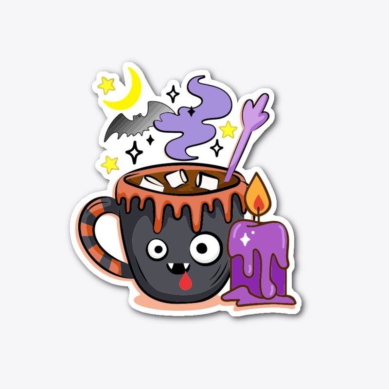 HOT PUMPKIN LATTE HALLOWEEN STICKER