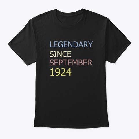 Legendary Since September 1924 Black T-Shirt Front