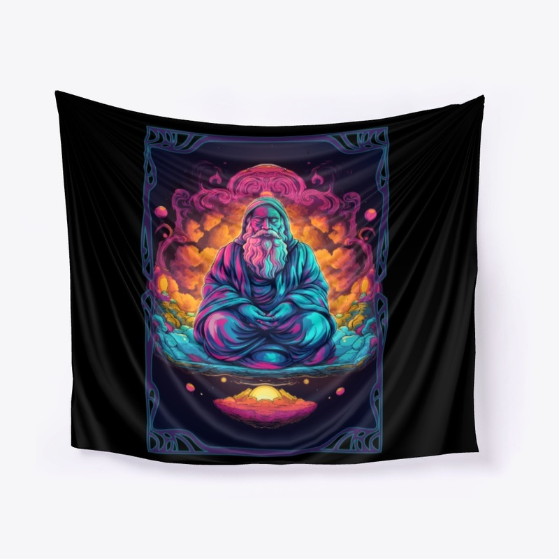 Trippy Celestial Monk/Buddha print
