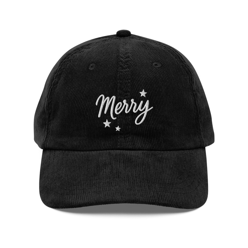 Merry Stars Embroidered Corduroy Hat