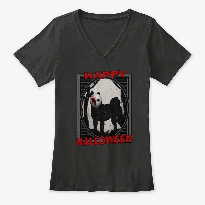 Akita Scary Mask Halloween Shirt 