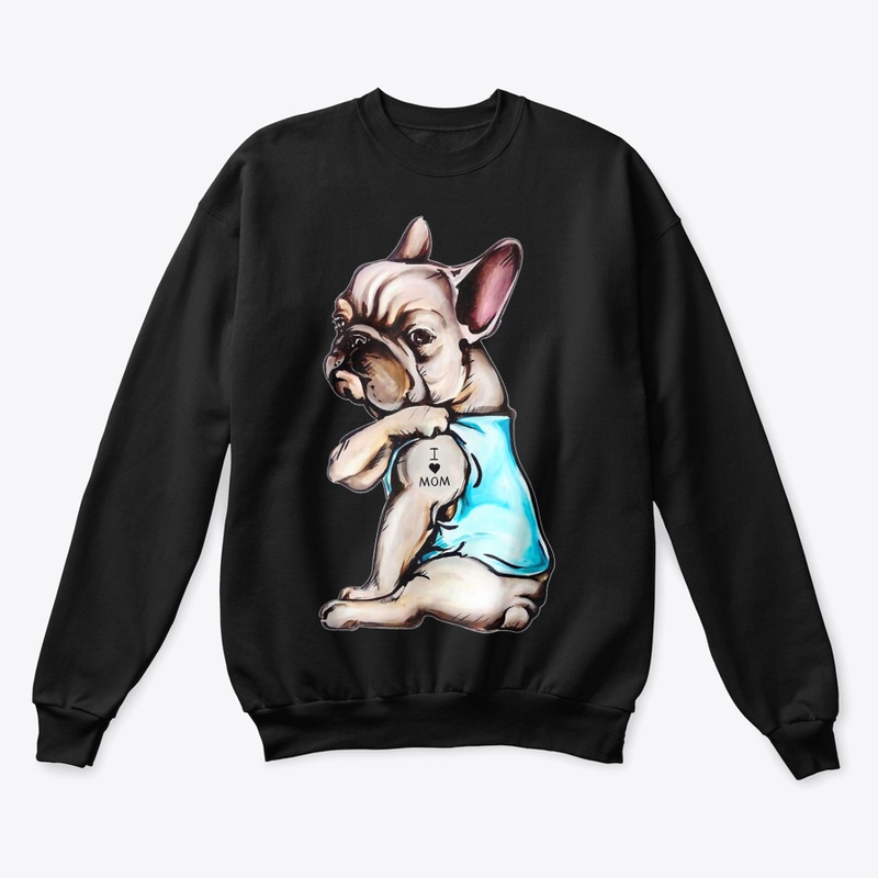 French Bulldog I Love Mom Tattoo   Bulld