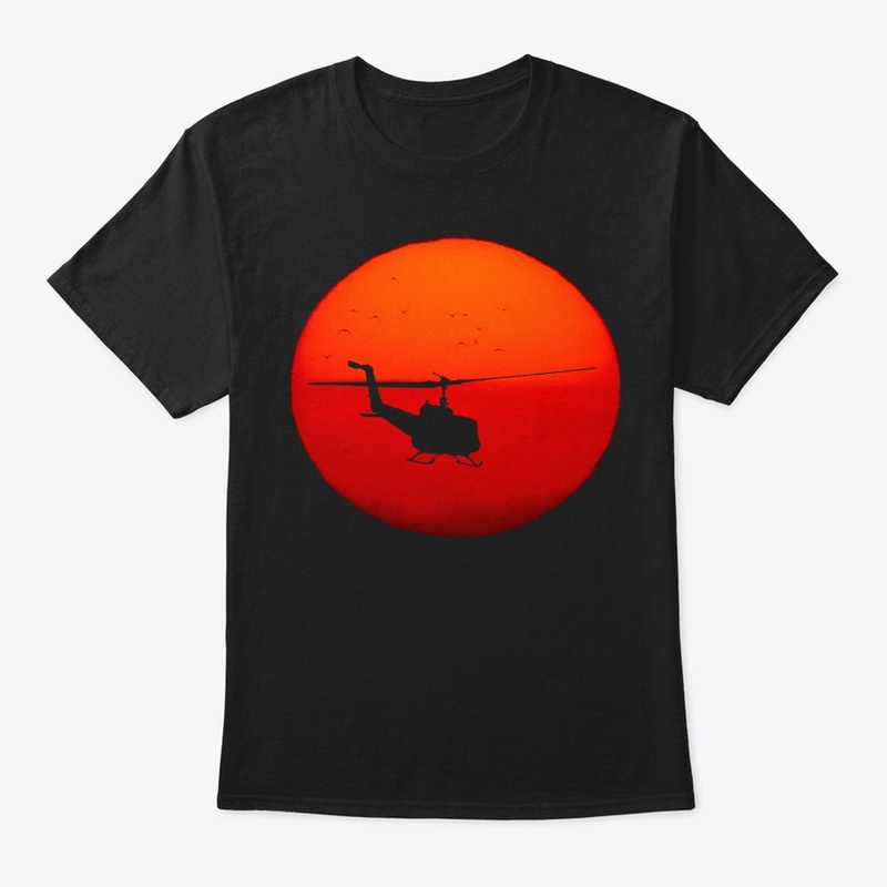 Vietnam Helicopter Sunset slim fit shirt