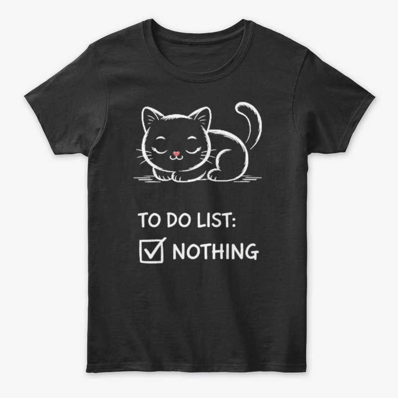 Funny Cat To Do List Nothing Lazy Humor