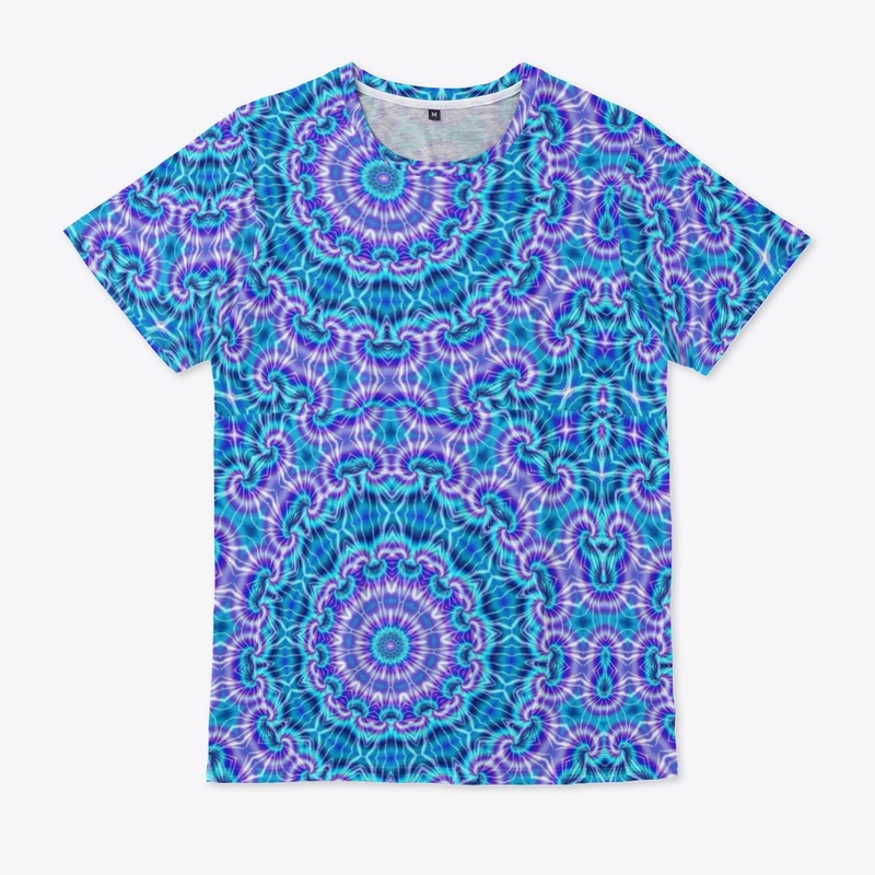Blue and Purple Tie Dye Kaleidoscope