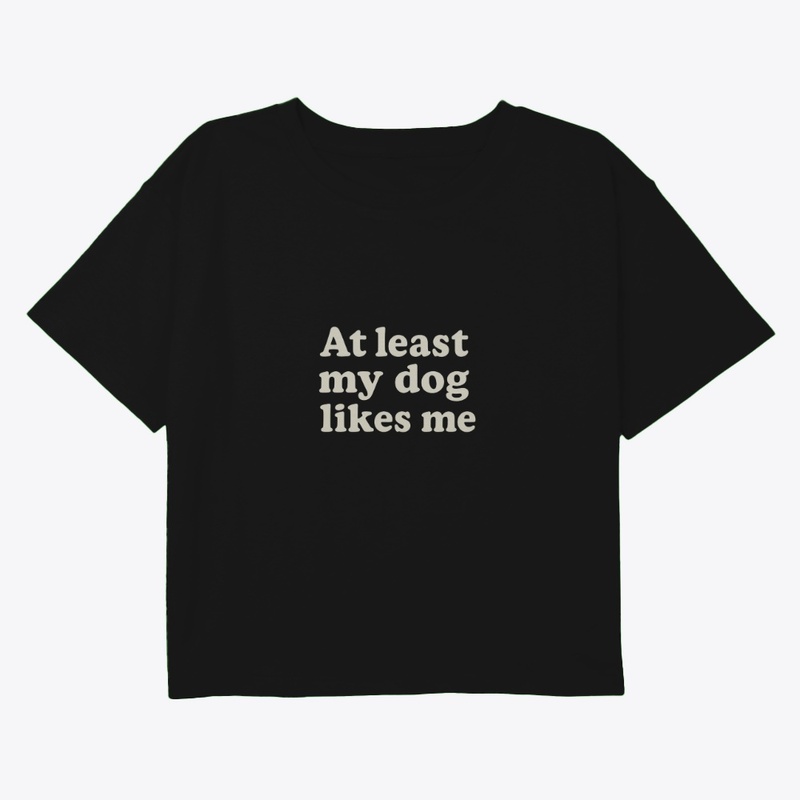 At Least My Dog Likes Me - Funny Tee