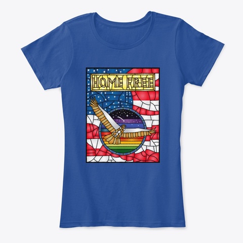 Home Free   Stained Glass Women's Tee Deep Royal  Maglietta Front