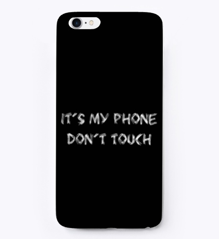 Black Phone cover with warning