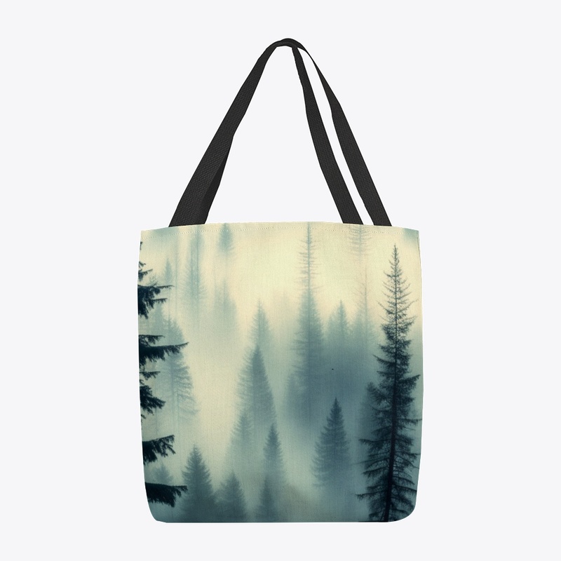 Beautiful luxurious foggy woods pattern