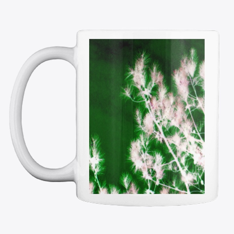 green and pink glowing tree 