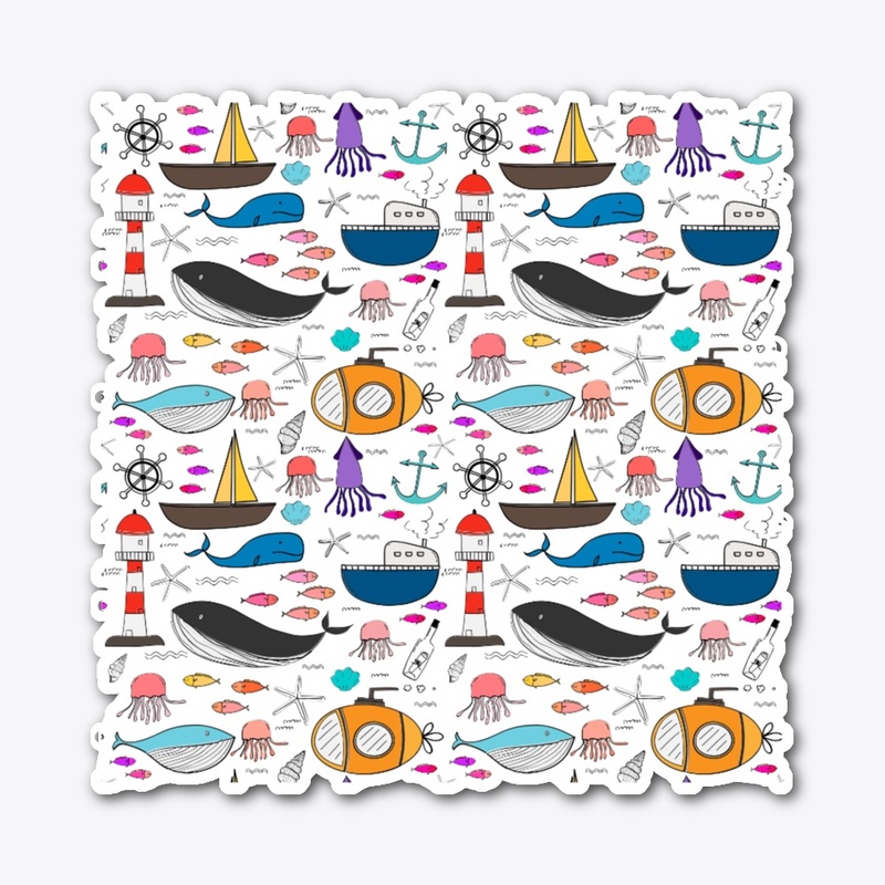Sea Scene All Over Print Design