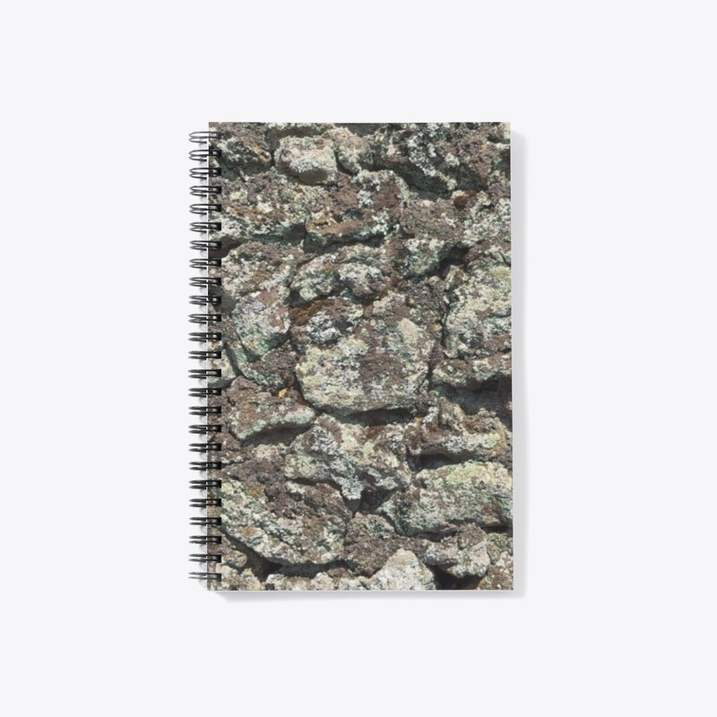 LICHEN COVERED VOLCANIC ROCK WALL