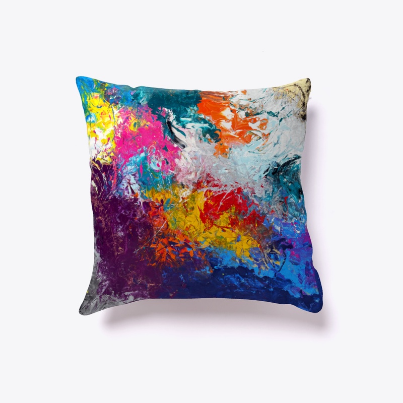 Multi-colored indoor pillow