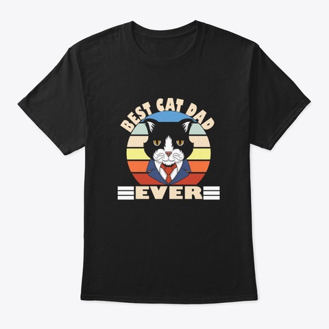 Best Cat Dad Ever Yxelf Black T-Shirt Front