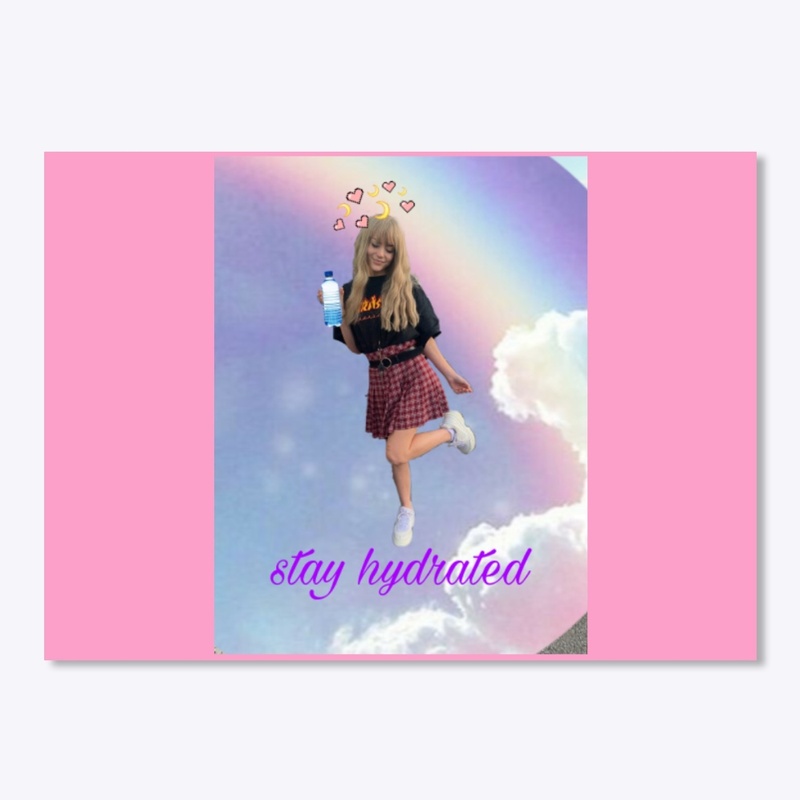 stay hydrated rainbow sticker 