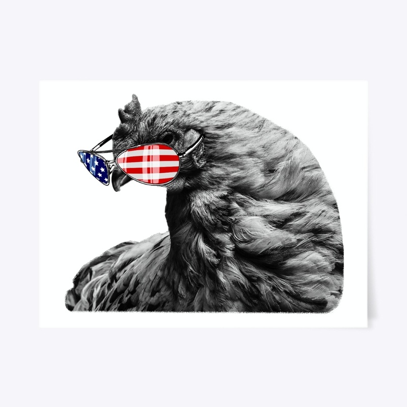 Vintage American Flag Patriot Chicken