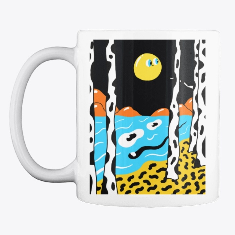 Disgruntled lake illustration